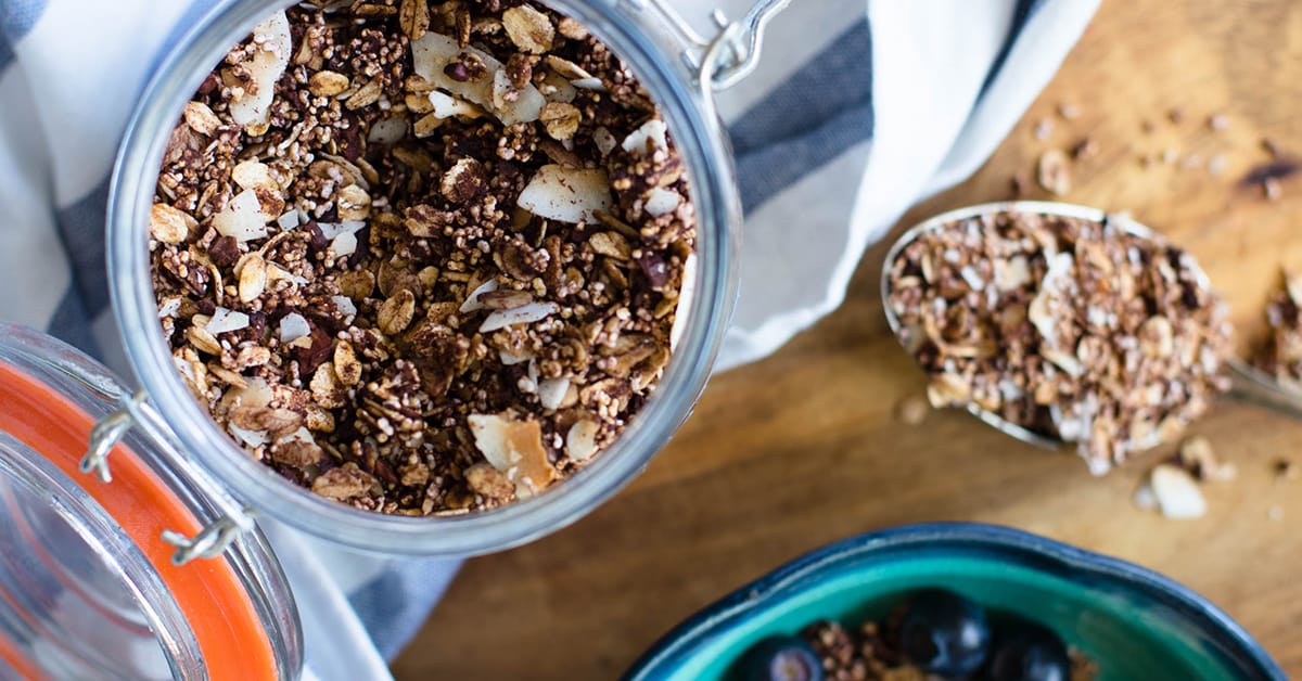 Schoko Musli Mit Amaranth Kokos Kakaonibs Selber Machen