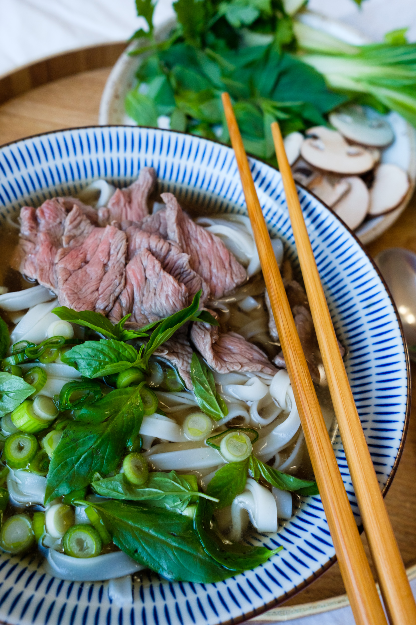 Pho bo Rezept | Phở bò | Vietnamesische Nudelsuppe mit Reisnudel und Rindfleisch | Selbstgekochte Brühe | Rinderbrühe | Pho mit Gemüse und Rindfleisch | Klassische Pho Brühe | Original Pho | Vietnamesisch kochen | Koriander | Thaibasilikum | Pilte | Pak Choi | #rezept #pho #suppe #nudelsuppe #vietnamesisch #streetfood | Rezept auf ivy.li