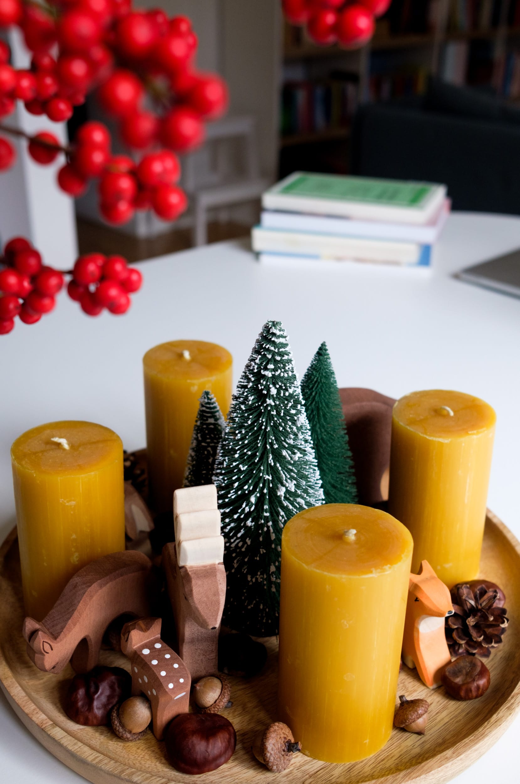 Adventskranz Mit Ostheimer Waldtieren Bienenwachskerzen Diy